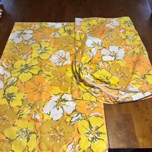 Vtg Cannon Twin Royal Family Featherlite Sheet Set Retro Yellow Floral Flowers